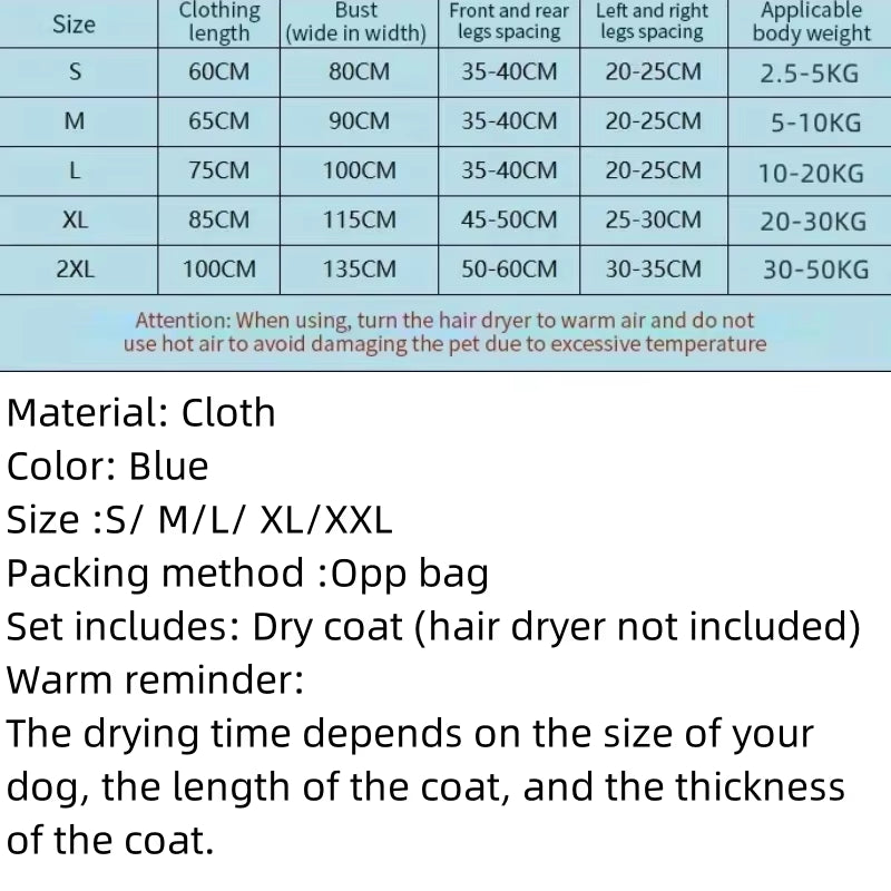 Folding Dog Hair Dryer Portable Pet Drying Bag Efficient Dogs Hair Dryers Blow Bag Cat Dryer Winter Pets Cleaning Accessories