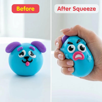 Smushers Squishy Dog Face Swap, Soft Moldable Cute Slow Rise, Relaxing Sensory Fidget Squishies Fidgets, Sensory Fidget Gift, Anxiety Stress Relief, Interchangeable Faces for Tactile Play