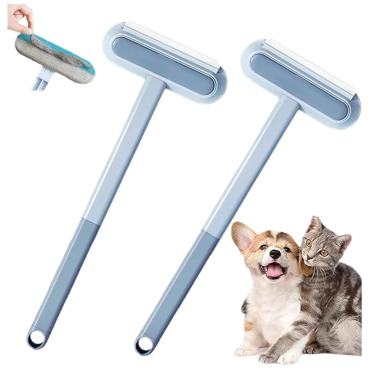 Pet Hair Remover Roller Brush with Long Handle, Effective Dog & Cat Fur Removal Tool for Furniture, Carpets – Convenient, Effortless Cleaning for Quick Cleanup