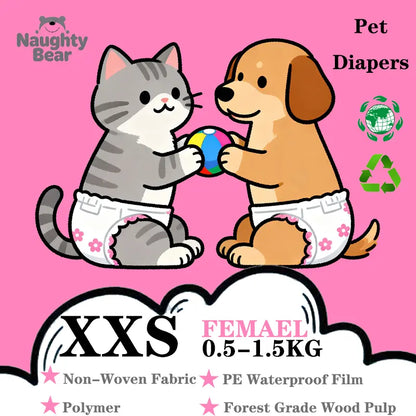 Pet Diaper Pads Bulk Pack (12Pcs), Breathable & Safe Splashproof Protector for Cats & Dogs, Multi-Size Option