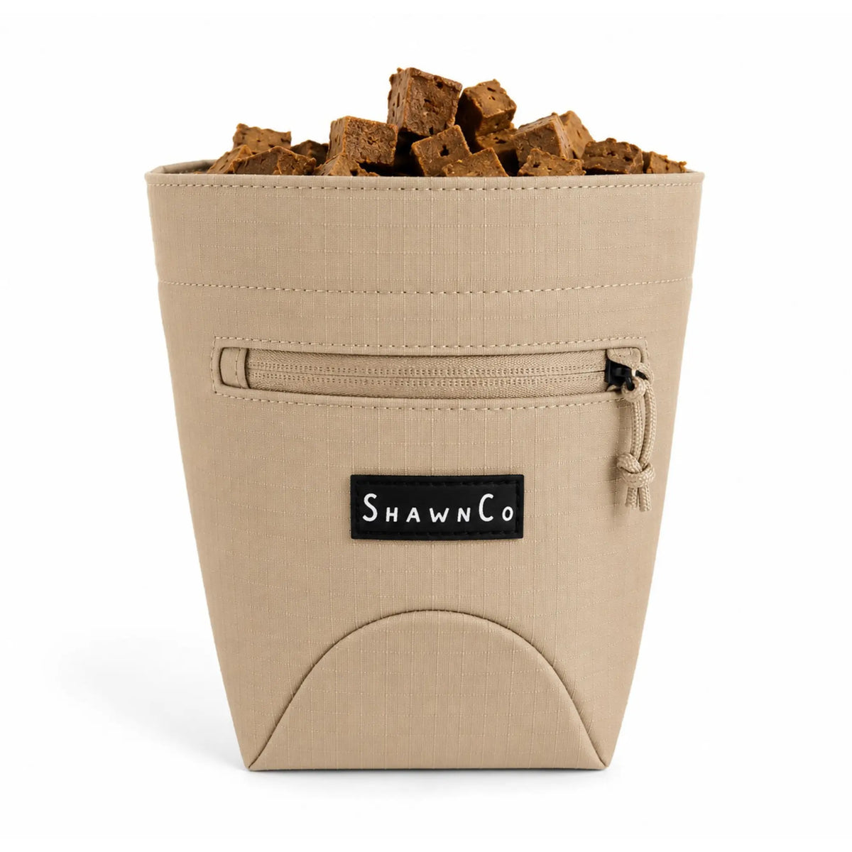Shawnco Dog Treat Pouch - Essential Magnetic Closure Treat Bag for Hands-Free Training, Hiking & Hikes, Adjustable Waist Belt (Fits up to 52" Waist), Clip-On Option, Front Zippered Pocket (Driftwood)