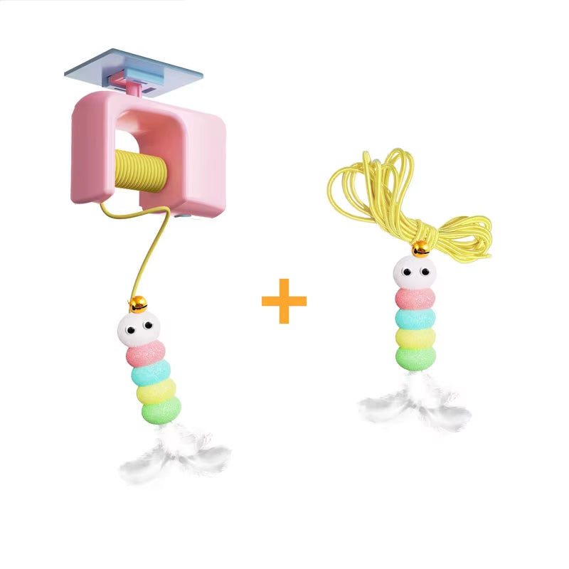 Pet Stress Relief Toys for Cats, Rechargeable Interactive Hanging Door Cat Toy, Automatic Electric Flying Bird Cat Toy for Hunt