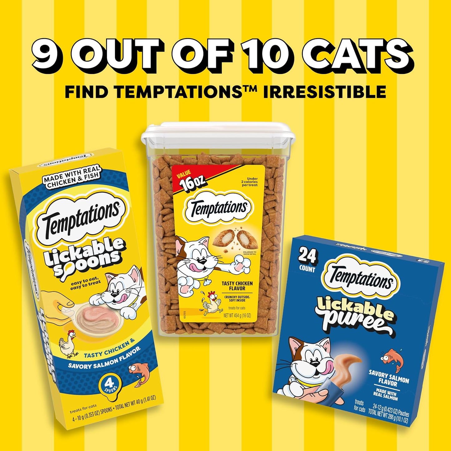 Indoor Care Crunchy & Soft Cat Treats, Chicken, 4.9 Oz, 10 Pack | under 2 Calories per Treat, Crunchy outside & Soft Inside, Resealable Pouch, 100% Complete & Balanced for Adult Cats