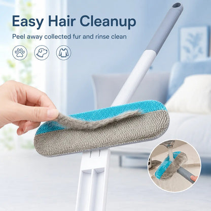Revolutionary Manual Long-Handle Pet Hair Remover Brush - Effortlessly Clean Dog & Cat Hair from Any Fabric Surface!