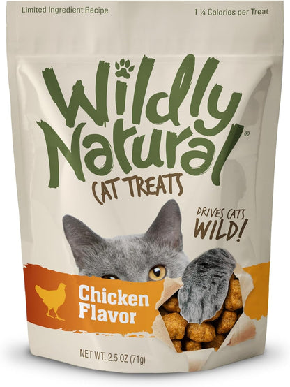 Crunchy Cat Treats, Protein Cat Treat, Chicken Flavor, 2.5Oz | Healthy Cat Treats, Natural Feline Snacks, Protein Rich, Crunchy Biscuits, Indoor Cats, Kitten Rewards, Made in USA
