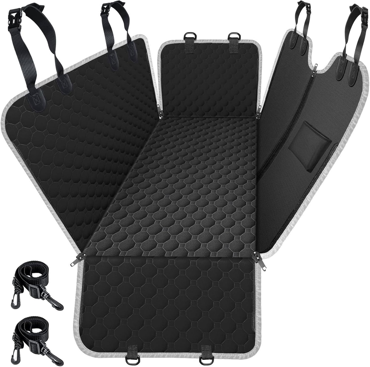 Dog Car Seat Cover for Back Seat, Waterproof Dog Hammock for Car | 600D Heavy Duty, Scratch-Resistant Back Seat Pet Cover for Dogs with PVE Nonslip Underside, Fits for Sedan, Trucks and Suvs