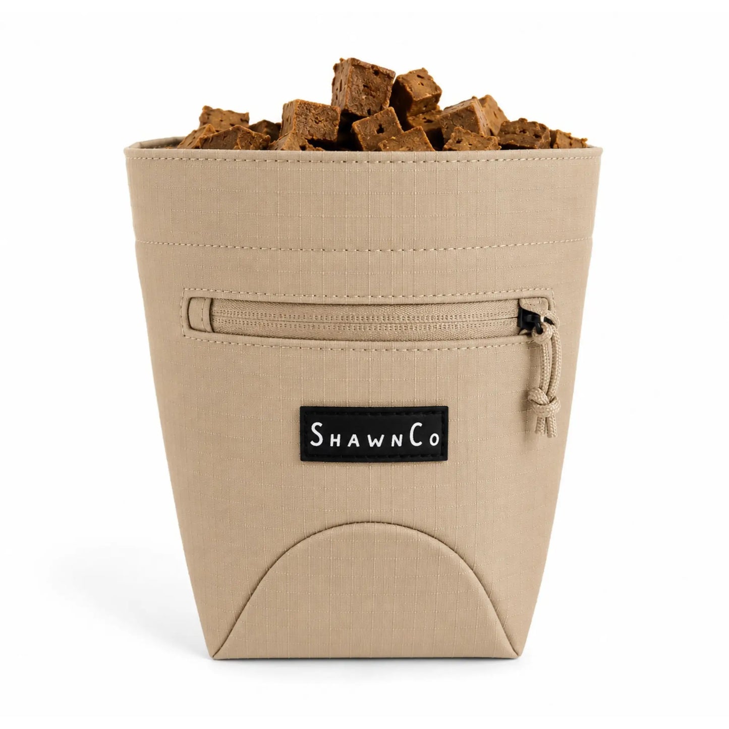 Shawnco Dog Treat Pouch - Essential Magnetic Closure Treat Bag for Hands-Free Training, Hiking & Hikes, Adjustable Waist Belt (Fits up to 52" Waist), Clip-On Option, Front Zippered Pocket (Driftwood)