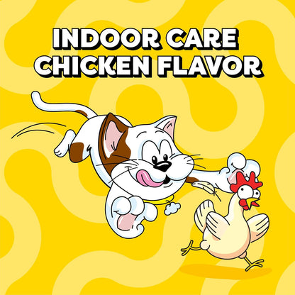 Indoor Care Crunchy & Soft Cat Treats, Chicken, 4.9 Oz, 10 Pack | under 2 Calories per Treat, Crunchy outside & Soft Inside, Resealable Pouch, 100% Complete & Balanced for Adult Cats