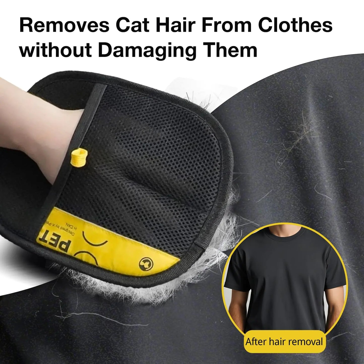 Pet Hair Remover Gloves, Petgroomer Electrostatic Gloves for Pet Hair Grooming Removal - Adjustable Wrist Strap, Breathable, Reusable, Safe for Skin, Effortless Hair Removal, Perfect for Sofas, Clothes, Bed Sheets & Curtains