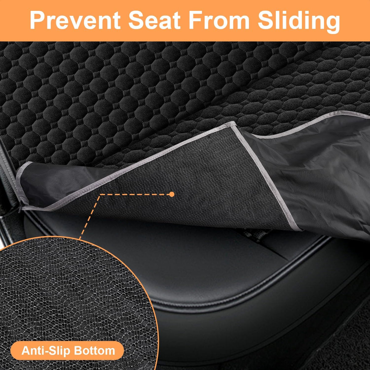 Dog Car Seat Cover for Back Seat, Waterproof Dog Hammock for Car | 600D Heavy Duty, Scratch-Resistant Back Seat Pet Cover for Dogs with PVE Nonslip Underside, Fits for Sedan, Trucks and Suvs