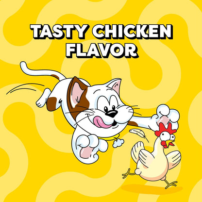 Jumbo Stuff Crunchy & Soft Cat Treats, Chicken, 2.5 Oz, 12 Pack | Crunchy Outside, Soft Inside, under 2 Calories per Treat, Resealable Stay-Fresh Pouches, 100% Complete & Balanced