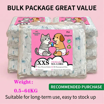 Pet Diaper Pads Bulk Pack (12Pcs), Breathable & Safe Splashproof Protector for Cats & Dogs, Multi-Size Option