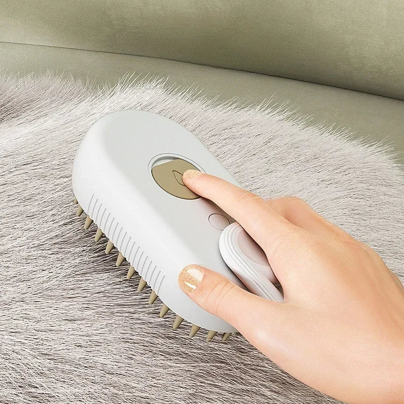 Ultimate 3-in-1 Cat & Dog Grooming Brush with Steam Spray - Effortless Hair Removal and Relaxing Massage