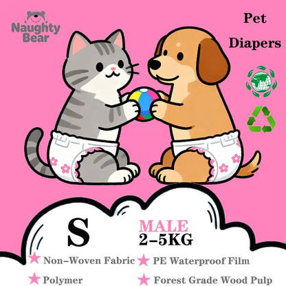 Pet Diaper Pads Bulk Pack (12Pcs), Breathable & Safe Splashproof Protector for Cats & Dogs, Multi-Size Option