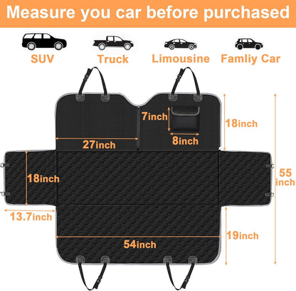 Dog Car Seat Cover for Back Seat, Waterproof Dog Hammock for Car | 600D Heavy Duty, Scratch-Resistant Back Seat Pet Cover for Dogs with PVE Nonslip Underside, Fits for Sedan, Trucks and Suvs