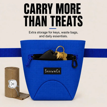 Shawnco Dog Treat Pouch - Essential Magnetic Closure Treat Bag for Hands-Free Training, Hiking & Hikes, Adjustable Waist Belt (Fits up to 52" Waist), Clip-On Option, Front Zippered Pocket (Driftwood)