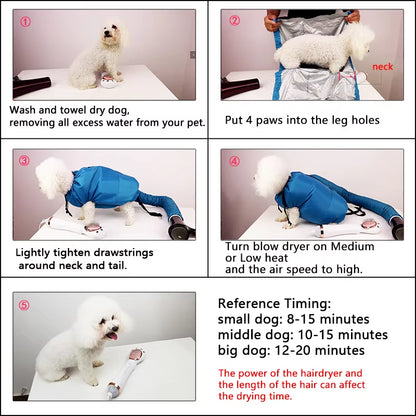 Folding Dog Hair Dryer Portable Pet Drying Bag Efficient Dogs Hair Dryers Blow Bag Cat Dryer Winter Pets Cleaning Accessories