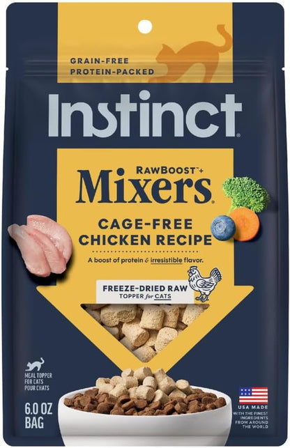 Raw Boost Mixers Freeze Dried Raw Cat Food Topper, Grain Free Cat Food Topper 6 Ounce (Pack of 1) | Freeze-Dried Raw Meal Topper or Treat, Cage-Free Chicken, Non-Gmo Fruits & Vegetables, Adds Nutrition & Flavor