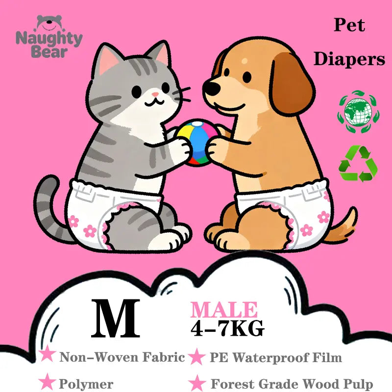 Pet Diaper Pads Bulk Pack (12Pcs), Breathable & Safe Splashproof Protector for Cats & Dogs, Multi-Size Option