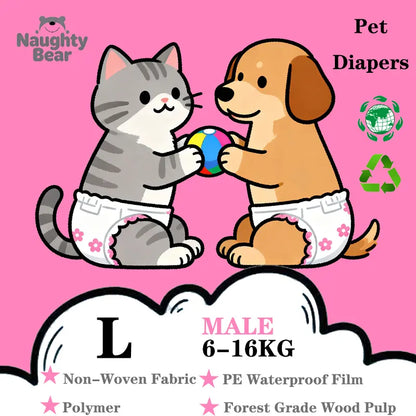 Pet Diaper Pads Bulk Pack (12Pcs), Breathable & Safe Splashproof Protector for Cats & Dogs, Multi-Size Option