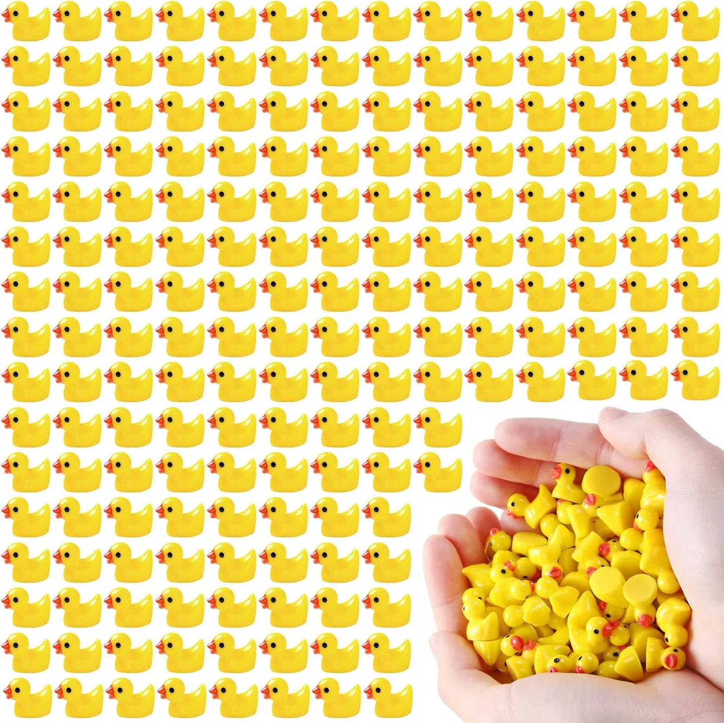 200Pcs Mini Resin Ducks Yellow Tiny Ducks Mini Ducks Bulk Little Duck Figures Garden Crafts Tiny Duck Landscape Plants Fairy