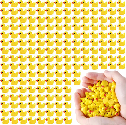 200Pcs Mini Resin Ducks Yellow Tiny Ducks Mini Ducks Bulk Little Duck Figures Garden Crafts Tiny Duck Landscape Plants Fairy