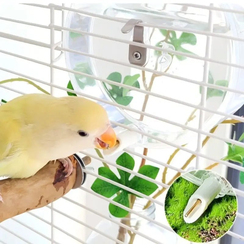 Parrot Pin Valve Water Drinker, Space Capsule Design, Instant Water No Leak, Large Capacity Automatic Bird Water Bottle, Nozzle Water Feeder, Animal Bird Feeder