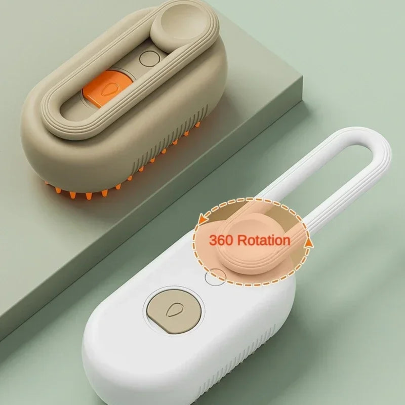 Ultimate 3-in-1 Cat & Dog Grooming Brush with Steam Spray - Effortless Hair Removal and Relaxing Massage