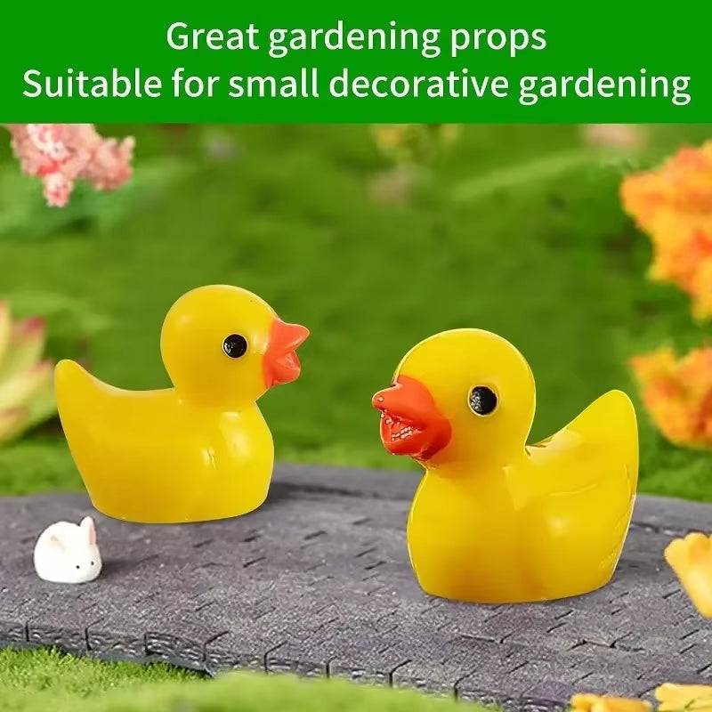 200Pcs Mini Resin Ducks Yellow Tiny Ducks Mini Ducks Bulk Little Duck Figures Garden Crafts Tiny Duck Landscape Plants Fairy