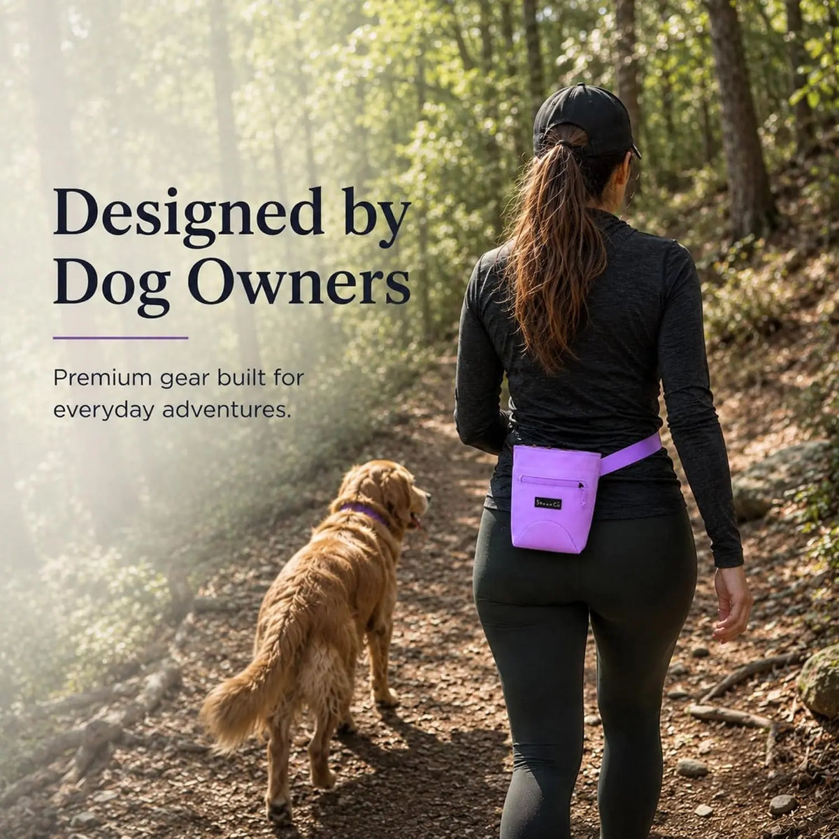 Shawnco Dog Treat Pouch - Essential Magnetic Closure Treat Bag for Hands-Free Training, Hiking & Hikes, Adjustable Waist Belt (Fits up to 52" Waist), Clip-On Option, Front Zippered Pocket (Driftwood)