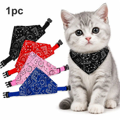 Adjustable Triangle Pet Bandana for Small Dogs & Cats, Cute Fashionable Dog & Cat Accessory, Teddy Bichon Pomeranian Bib Scarf, Stylish Pet Collar