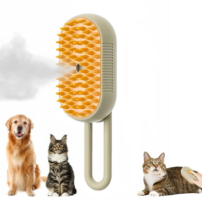 Ultimate 3-in-1 Cat & Dog Grooming Brush with Steam Spray - Effortless Hair Removal and Relaxing Massage
