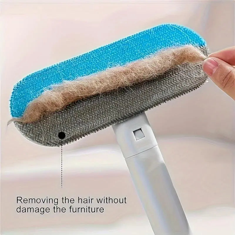 Revolutionary Manual Long-Handle Pet Hair Remover Brush - Effortlessly Clean Dog & Cat Hair from Any Fabric Surface!