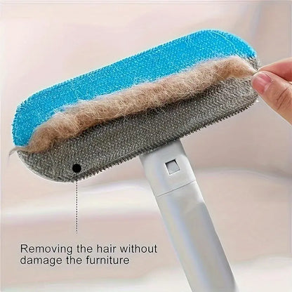 Revolutionary Manual Long-Handle Pet Hair Remover Brush - Effortlessly Clean Dog & Cat Hair from Any Fabric Surface!