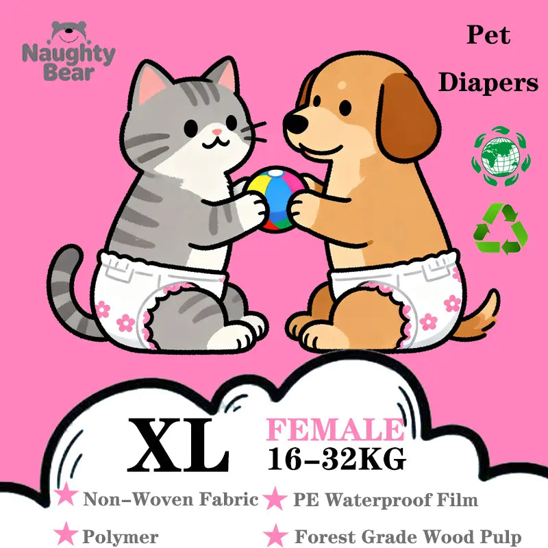 Pet Diaper Pads Bulk Pack (12Pcs), Breathable & Safe Splashproof Protector for Cats & Dogs, Multi-Size Option