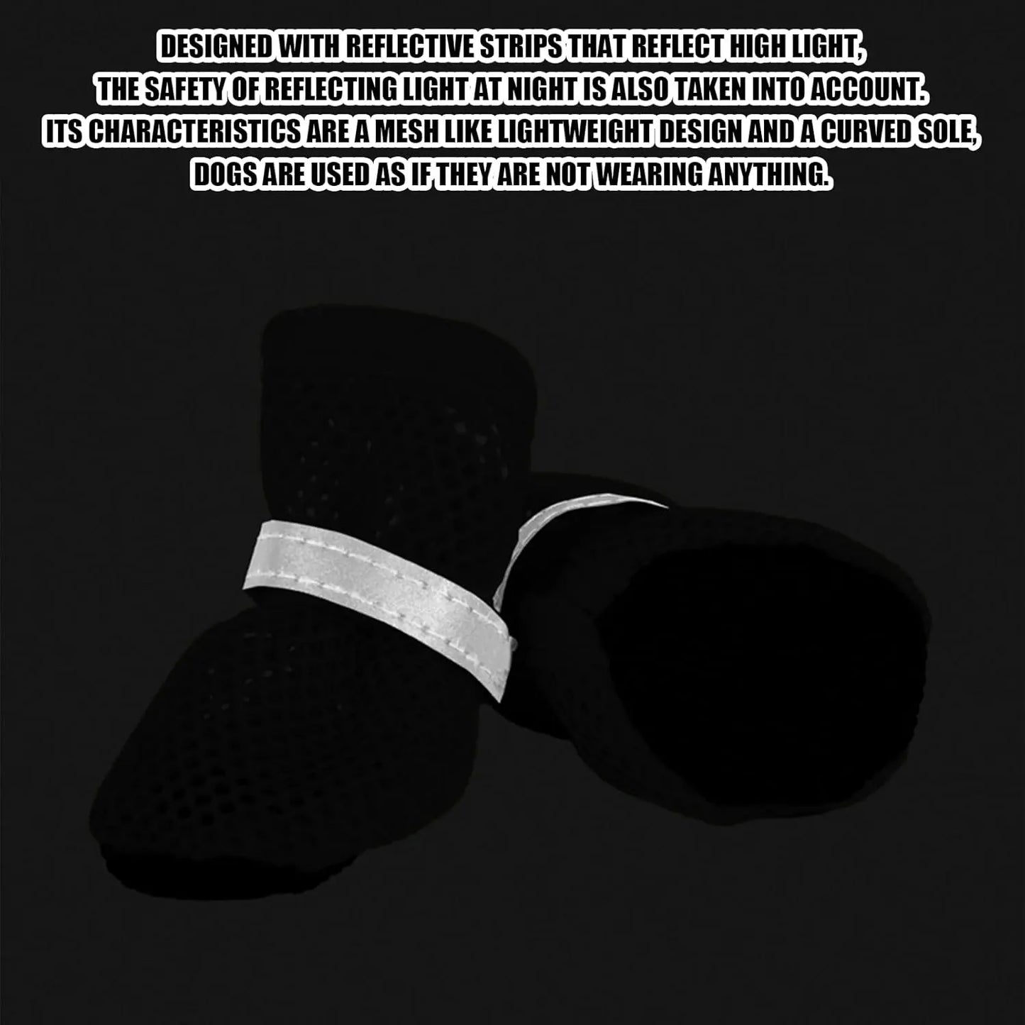 Summer Breathable Dog Shoes for Small Dogs, Reflective Adjustable Non Slip Paw Protectors for Small Dogs Cat Puppy，Breathable Mesh Dog Boots for Summer Hot Pavement