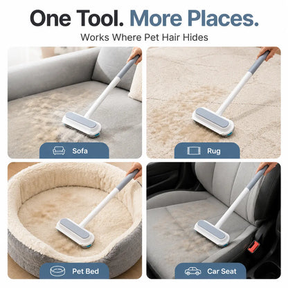Revolutionary Manual Long-Handle Pet Hair Remover Brush - Effortlessly Clean Dog & Cat Hair from Any Fabric Surface!
