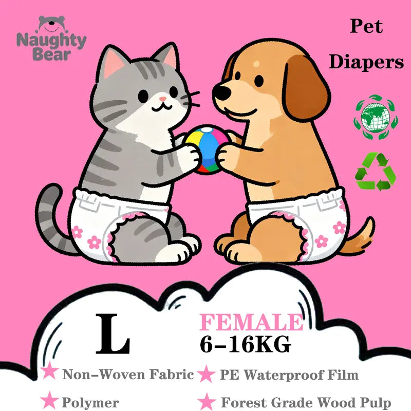 Pet Diaper Pads Bulk Pack (12Pcs), Breathable & Safe Splashproof Protector for Cats & Dogs, Multi-Size Option