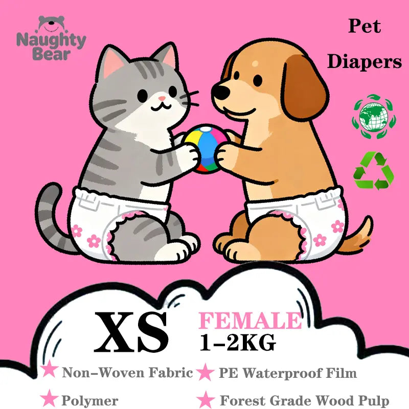 Pet Diaper Pads Bulk Pack (12Pcs), Breathable & Safe Splashproof Protector for Cats & Dogs, Multi-Size Option