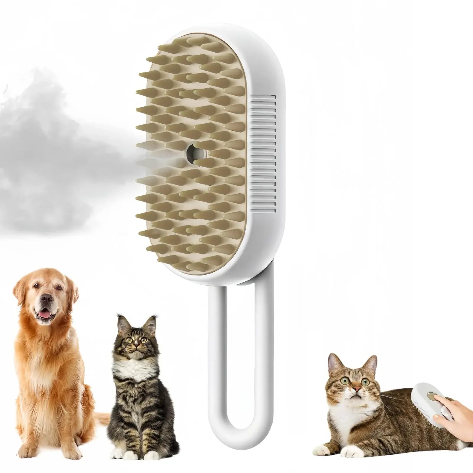 Ultimate 3-in-1 Cat & Dog Grooming Brush with Steam Spray - Effortless Hair Removal and Relaxing Massage
