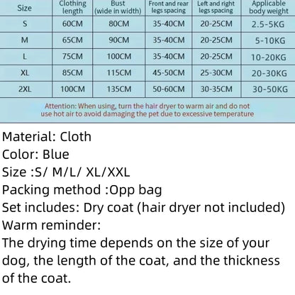 Folding Dog Hair Dryer Portable Pet Drying Bag Efficient Dogs Hair Dryers Blow Bag Cat Dryer Winter Pets Cleaning Accessories