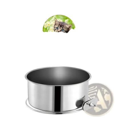 Stainless Steel Crate Dog Bowl Hanging Pet Food Dish
